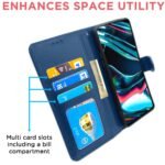 Realme 7 Pro Flip Case Leather Finish | Inside TPU with Card Pockets | Wallet Stand and Shock Proof | Magnetic Closing | Complete Protection Flip Cover for Realme 7 Pro (Blue)