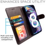 Realme 8 4G / 8 Pro Flip Case Leather Finish | Inside TPU with Card Pockets | Wallet Stand and Shock Proof | Magnetic Closing | Complete Protection Flip Cover for Realme 8 4G / 8 Pro (Brown)