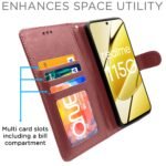 Realme 11 / 11X 5G / Narzo 60X 5G Flip Cover Leather Finish | Inside TPU with Card Pockets | Wallet Stand and Shock Proof | Complete Protection Flip Case (Brown)