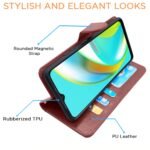 Realme C12 / Realme Narzo 20 / Narzo 30A / Realme C25 Flip Cover Magnetic Leather Wallet Case Shockproof TPU for Realme C12 / Realme Narzo 20 / Narzo 30A / Realme C25 (Brown)