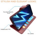Realme 6 Pro Flip Case Leather Finish | Inside TPU with Card Pockets | Wallet Stand and Shock Proof | Magnetic Closing | Complete Protection Flip Cover for Realme 6 Pro (Brown)