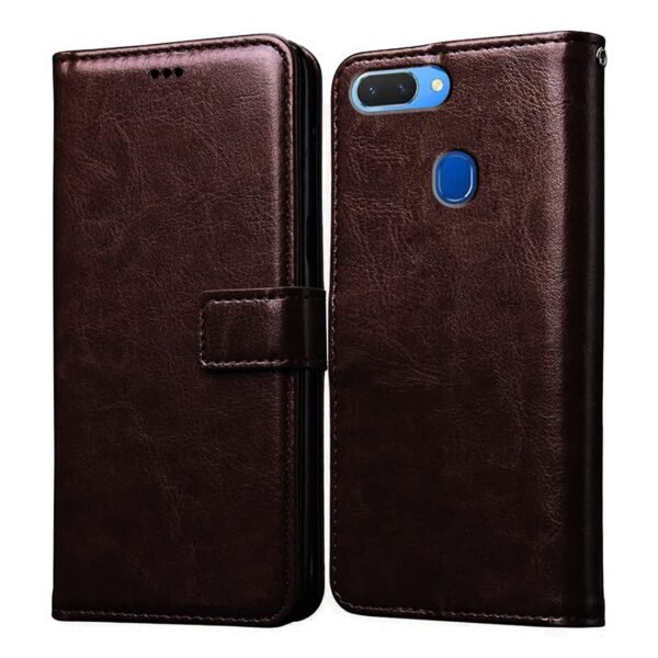 Flip Cover for Realme 2 | Premium Leather Finish | Inbuilt Pockets & Stand | Flip Case for Realme 2 (Coffee)