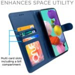 Samsung Galaxy A51 Flip Cover Magnetic Leather Wallet Case Shockproof TPU for Samsung Galaxy A51 (Blue)