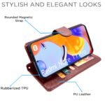 Mi Redmi Note 11 Pro/Pro Plus 5G Flip Cover | PU Leather Finish | 360 Protection | Wallet & Stand | Strong Magnetic Flip Case for Mi Redmi Note 11 Pro/Pro Plus 5G (Brown)