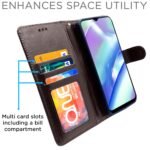 Realme C33 Flip Case Leather Finish | Inside TPU with Card Pockets | Wallet Stand and Shock Proof | Magnetic Closing | Complete Protection Flip Cover (Coffee)
