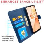 Realme C31 Flip Cover | PU Leather Finish | 360 Protection | Wallet & Stand | Strong Magnetic Flip Case for Realme C31 (Blue)
