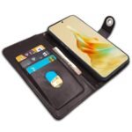 Oppo Reno 8T 5G Flip Cover Leather Finish | Inside TPU with Card Pockets | Wallet Stand and Shock Proof | Complete Protection Button Flip Case (Coffee)