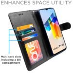 Vivo T1 5G / Vivo Y75 5G / iQOO Z6 5G Flip Cover | PU Leather Finish | 360 Protection | Wallet & Stand | Strong Magnetic Flip Case for Vivo T1 5G / Vivo Y75 5G / iQOO Z6 5G (Black)