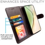 Vivo Y200 5G Flip Cover Leather Finish | Inside TPU with Card Pockets | Wallet Stand and Shock Proof | Complete Protection Flip Case (Coffee)