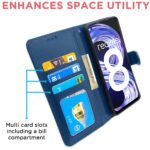 Realme 8 4G / 8 Pro Flip Case Leather Finish | Inside TPU with Card Pockets | Wallet Stand and Shock Proof | Magnetic Closing | Complete Protection Flip Cover for Realme 8 4G / 8 Pro (Blue)