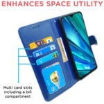 Realme C15 Flip Cover Magnetic Leather Wallet Case Shockproof TPU for Realme C15 (Blue)
