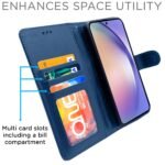 Samsung Galaxy A54 5G Flip Cover Leather Finish | Inside TPU with Card Pockets | Wallet Stand and Shock Proof | Complete Protection Flip Case (Blue)