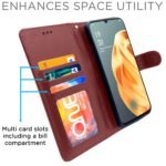 Flip Cover Leather Finish | Inside TPU with Card Pockets | Wallet Stand and Shock Proof | Complete Protection Flip Case for Oppo F15(Brown)