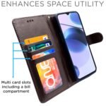 Realme C35 Flip Case Leather Finish | Inside TPU with Card Pockets | Wallet Stand and Shock Proof | Magnetic Closing | Complete Protection Flip Cover for Realme C35 (Coffee)