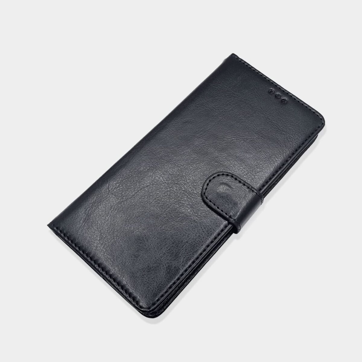 Flip Cover Leather Finish | Inside TPU with Card Pockets | Wallet Stand and Shock Proof | Complete Protection Flip Case for Oppo F15(Black)