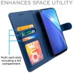 Realme 6 Flip Case Leather Finish | Inside TPU with Card Pockets | Wallet Stand and Shock Proof | Magnetic Closing | Complete Protection Flip Cover for Realme 6 (Blue)