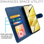 Realme 11 / 11X 5G / Narzo 60X 5G Flip Cover Leather Finish | Inside TPU with Card Pockets | Wallet Stand and Shock Proof | Complete Protection Flip Case (Blue)