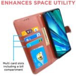 RealMe 5 / 5s / 5i Flip Cover Leather Finish | Inside TPU with Card Pockets | Wallet Stand and Shock Proof | Magnetic Closing | Complete Protection Flip Case (Brown)