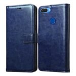 Flip Cover for Realme 2 | Premium Leather Finish | Inbuilt Pockets & Stand | Flip Case for Realme 2 (Blue)