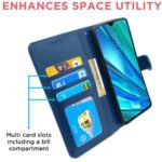 Realme 5 Pro Flip Case Leather Finish | Inside TPU with Card Pockets | Wallet Stand and Shock Proof | Magnetic Closing | Complete Protection Flip Cover for Realme 5 Pro (Blue)