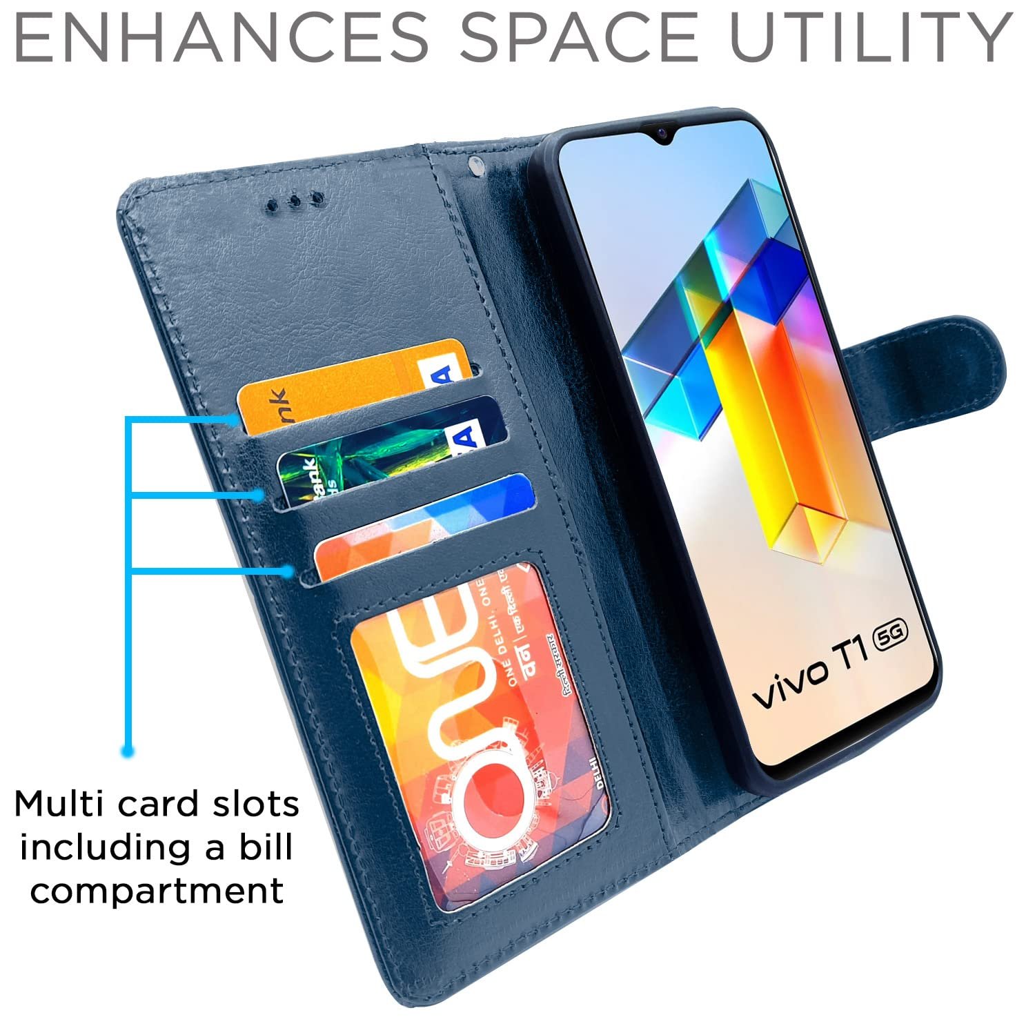 Cover Portafoglio HualuBro Per Vivo Y52 5G / Y72 5G | Pelle PU Con Slot Carte E Chiusura Magnetica | Rosa