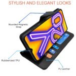 Vivo Y12s / Y20 / Y20i / Y20G Flip Case Leather Finish | Inside TPU with Card Pockets | Wallet Stand and Shock Proof | Magnetic Closing | Complete Protection Flip Cover (Black)