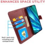 Realme 5 Pro Flip Case Leather Finish | Inside TPU with Card Pockets | Wallet Stand and Shock Proof | Magnetic Closing | Complete Protection Flip Cover for Realme 5 Pro (Brown)