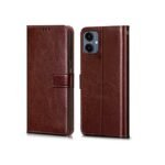 Flip Cover Back Case Cover for Samsung Galaxy A06 (Flexible | Leather Finish | Card Pockets Wallet & Stand | Chestnut (Brown)