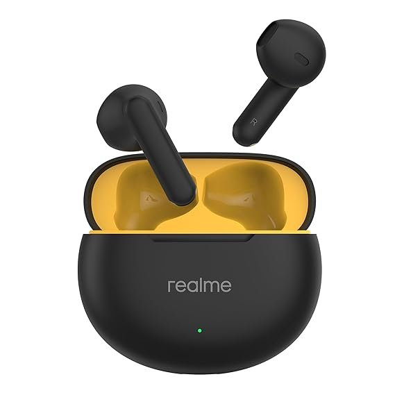 Realme Buds T01 Truly Wireless in-Ear Earbuds with AI ENC for Calls, 13mm Dynamic Driver, Upto 28Hrs Battery,88mm Latency,Bluetooth V5.4 (Black)
