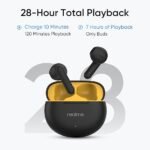 Realme Buds T01 Truly Wireless in-Ear Earbuds with AI ENC for Calls, 13mm Dynamic Driver, Upto 28Hrs Battery,88mm Latency,Bluetooth V5.4 (Black)
