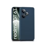 3 in 1 Combo Pack for Realme GT 6T 5G – Silicone Blue (Back Cover + Camera Lens Protector + Tempered Glass)