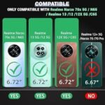 3 in 1 Combo Pack for Realme Narzo 70x 5G| Realme 13 5G | Realme 12 5G | 12X 5G | C65 5G | N65 – Transparent Case (Back Cover + Camera Lens Protector + Tempered Glass)