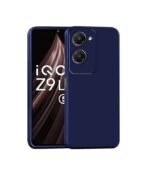 3 in 1 Combo Pack for iQOO Z9 Lite 5G – Silicone Blue (Back Cover + Camera Lens Protector + Tempered Glass)