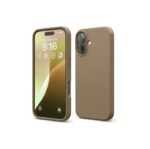 iPhone 16 Case, Premium Liquid Silicone Case, Full Body Protective Cover, Shockproof (Brown)