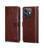 3 in 1 Combo Pack for Oppo A3x / A3 (5G) – Flip Brown (Back Cover + Camera Lens Protector + Tempered Glass)