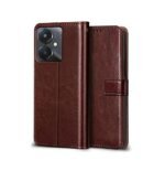 3 in 1 Combo Pack for Mi Redmi 13C 5G | Redmi 13C 4G | Poco M6 5G | Poco C65 – Flip Brown (Back Cover + Camera Lens Protector + Tempered Glass)