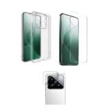 3 in 1 Combo Pack for Xiaomi 14 5G – Transparent (Back Cover + Camera Lens Protector + Tempered Glass)