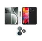 3 in 1 Combo Pack for Realme GT 6T 5G – Silicone Black (Back Cover + Camera Lens Protector + Tempered Glass)