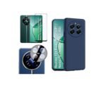 3 in 1 Combo Pack for Realme 12+ Plus/Realme P1 / Narzo 70/70 Pro (5G) – Silicone Blue (Back Cover + Camera Lens Protector + Tempered Glass)