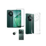 3 in 1 Combo Pack for Realme Narzo 70 Pro 5G – Silicone Transparent (Back Cover + Camera Lens Protector + Tempered Glass)