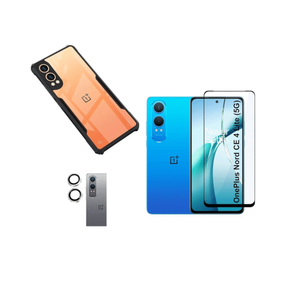3 in 1 Combo Pack for ‎OnePlus Nord CE4 Lite 5G – Eagle Case (Back Cover + Camera Lens Protector + Tempered Glass)