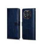 Flip Cover Back Case Cover for Redmi Note 14 Pro 5G | Poco X7 5G | Flexible | Leather Finish | Card Pockets Wallet & Stand (Blue)