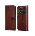 Flip Cover Back Case Cover for Redmi Note 14 Pro 5G | Poco X7 5G | Flexible | Leather Finish | Card Pockets Wallet & Stand | Chestnut (Brown)