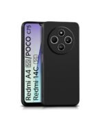 Back Cover for Redmi A4 5G | Poco C75 5G | Redmi 14C 5G | Ultra Slim Soft Rubberised Case | Camera Protection - Silicone Black