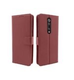 Mi Redmi K20 / K20 Pro Flip Case Leather Finish | Inside TPU with Card Pockets | Wallet Stand and Shock Proof (Brown)