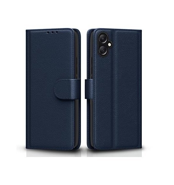 Flip Cover Leather Finish | Samsung Galaxy A05 / M05 / F05 | Wallet Stand and Shock Proof (Flip, Blue)