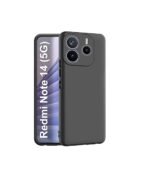 Redmi Note 14 (5G) Back Cover | Camera Bump Protection (Silicone, Black)