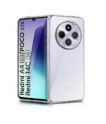 Transparent Back Cover Case for Redmi A4 5G | Poco C75 5G | Redmi 14C 5G | Raised Bumps for Full Device & Camera Protection Shockproof (Transparent)