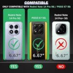 Silicone Back Cover Case for Mi Redmi Note 14 Pro/Poco X7 5G | Camera Protection Bump | Shockproof Back Cover Case (Silicone, Black)