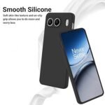 Back Cover for OnePlus Nord 4 5G Back Cover Camera Protection Soft Liquid Silicone Protective Cover (Silicone, Black)